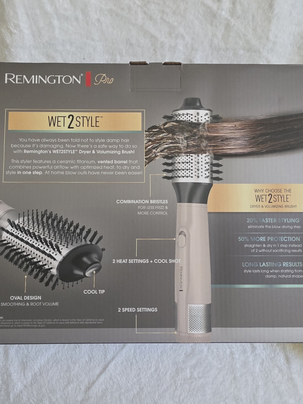 NIB Remington Pro Wet2Style Oval Dryer & Volumizing Brush -Rose Gold - Picture 2 of 4